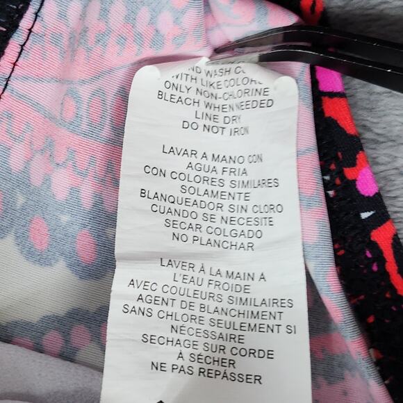 Island Escape Tankini Size 10 Pink Paisley Boho Tiered Ruffled Bandini Swim Top - Picture 5 of 8